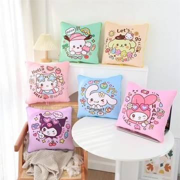 少女心美樂蒂玉桂狗可愛抱枕被子兩用折疊二合一車用靠墊被抱枕被