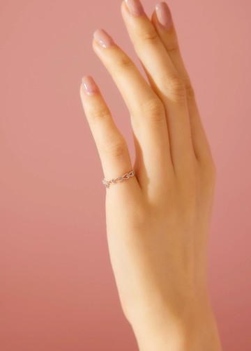 環繞愛心・純銀戒指