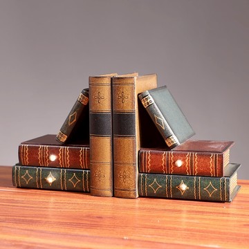 美式復古輕奢書檔書架創意書桌客廳酒柜擺設辦公室裝飾品桌面擺件