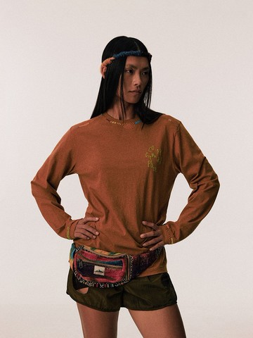 日落花紗 / 手工線繡抗菌長袖上衣