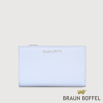 【BRAUN BUFFEL】薇拉-A 11卡兩折中夾-淡藍色(德國小金牛台灣總代理)/BF850-502-CBL