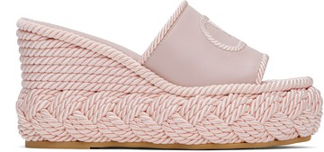 Valentino Garavani 粉色 VLogo Torchon Wedge Slide 凉鞋