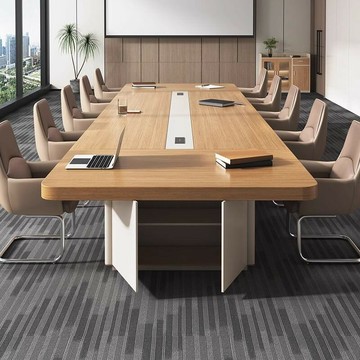 會議桌 長桌 洽談桌 免運 附發票 家具長桌會議室現代大型會議桌辦公辦公桌桌椅簡約培訓組合洽談
