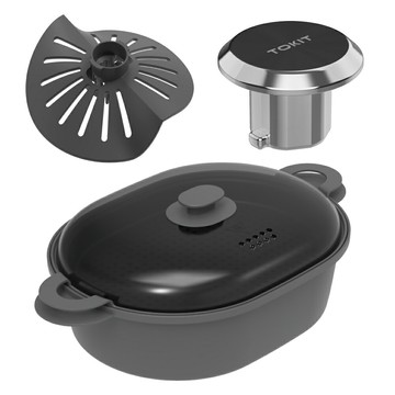 【TOKIT廚機】多功能AI聯網料理機配件組(蒸籠組+刀片罩+替換鍋塞)台灣公司貨