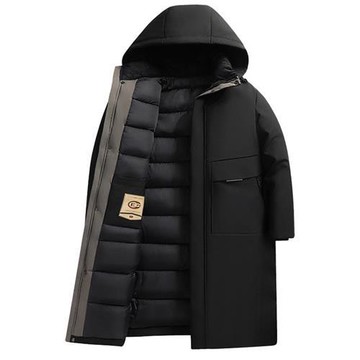 【巴黎精品】鋪棉外套夾棉夾克-可脫卸連帽保暖長款休閒加厚男外套3色a1iy10