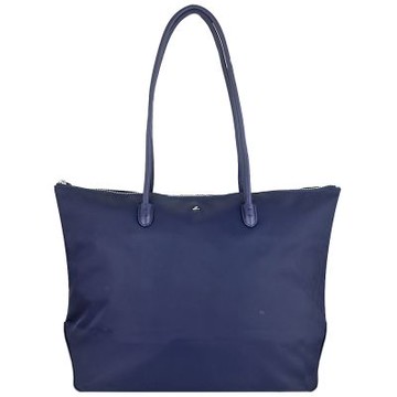 agnes b. voyage 藍色尼龍拉鍊大型購物托特包