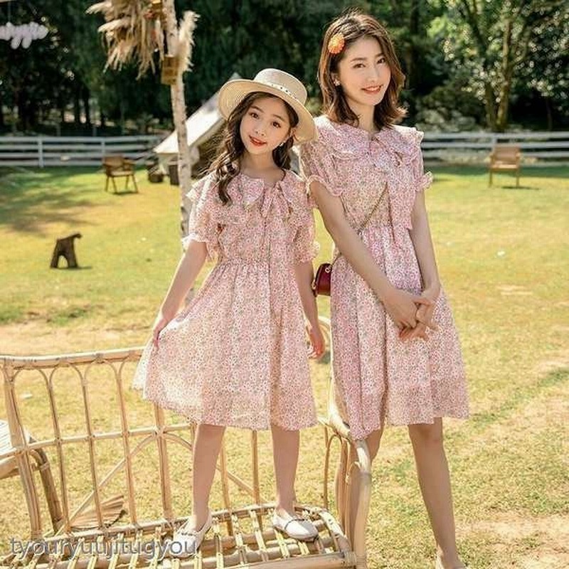 子供服 ワンピース 春夏 女の子 親子ペア キッズワンピース ジュニア かわいいフラワーズ 涼しい ビーチ 通販 Lineポイント最大get Lineショッピング