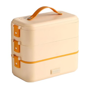 RW 多功能電便當盒 3層  黃色  1個