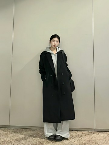 黑色毛呢外套女2024新款秋冬季高級感小個子中長款赫本風呢子大衣【淘夢屋】