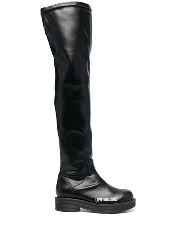 Love Moschino - thigh-high boots - women - Polyurethane/Rubber/Polyurethane - 36 - Black