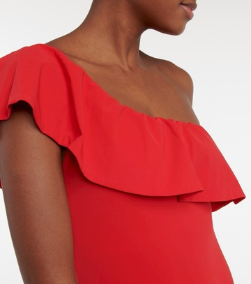 Karla Colletto Ruffle-trimmed one-shoulder swimsuit