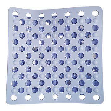 德利生活浴室防滑洞洞地墊 強力防滑好排水 69 x 36cm 藍色  1個