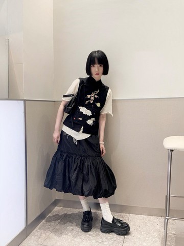 設計師款兔子月見刺繡新中式中華風復古短款背心