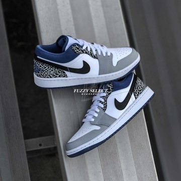 【逢甲 FUZZY】Air Jordan 1 Low SE True Blue 灰藍 爆裂紋 DM1199-140