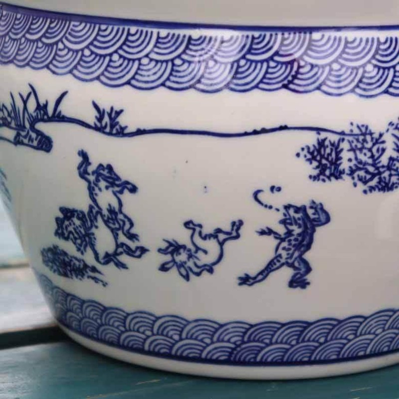 水鉢 鳥獣戯画 7号 シノワズリ オリエンタル ジャポニズム 火鉢 鉢