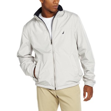 美國百分百【全新真品】NAUTICA 帆船牌 外套 運動外套 立領 夾克 風衣 休閒 刷毛 雙面 S M號 E795