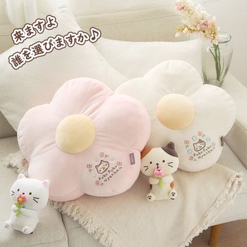 台灣公司貨/可開票 抱枕 靠枕 枕頭 日本花朵客廳沙發抱枕裝飾枕頭簡約五瓣花飄窗靠枕靠墊榻米