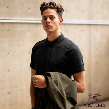 【Arcteryx 始祖鳥官方直營】男 24系列 Eris 有機棉 短袖 POLO衫 黑