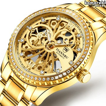 【夜光鏤空】全自動機械錶 男士手錶 鑲鑽腕錶 精鋼錶帶 防水手錶 商務休閒兩用 自動上鍊 持久夜光