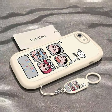 泡芙四宮格小新 適用蘋果17e 16e手機殼可愛男女新款防摔全包鏡頭矽膠軟殼