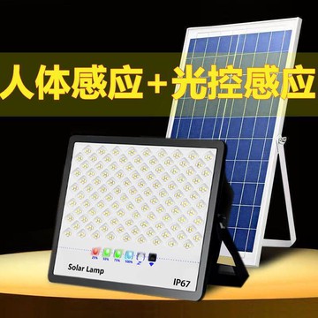 體感應太陽能照明燈 戶外大功率防水一拖二庭院燈新農村超亮路燈