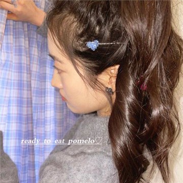 RTEP swingset元氣愛心少女水晶編織純手工ins小眾劉海發夾一字夾