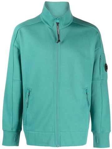 C.P. Company - Goggle-detail zip-up sweatshirt - men - Cotton - S - Green