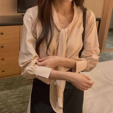 正韓女上衣 聖徒長袖雪紡衫OSR1076-創翊韓都