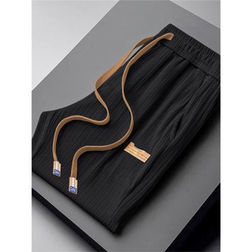 冰絲直筒墜感褲男夏季薄款高級感闊腿褲子設計感潮牌寬松休閑長褲