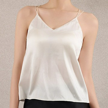 現貨+預購 頂級法式內衣緞面背心帶胸墊內搭無鋼圈透氣冰絲內衣-一體式吊帶女背心2色74lt37【獨家進口】【米蘭精品】