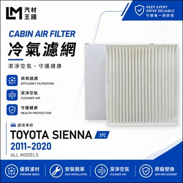 【LM汽材王國】高通風 冷氣濾網 SIENNA 2011-2020年 3代 冷氣濾心 空調濾網 TOYOTA 豐田
