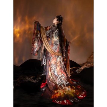 異志閣原創國風漢元素【淵】重工刺繡訶子裙拖尾大袖禮服漢服改良