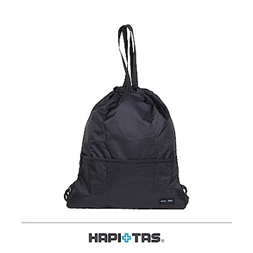 日本HAPI+TAS 防潑水 束口袋 黑色格紋