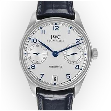 IWC 萬國錶 葡萄牙系列 7日鍊皮帶腕表(IW501702)x藍字x42.4mm