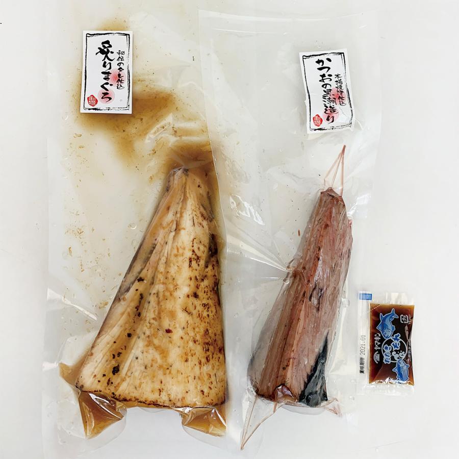 静岡 炙りまぐろ鰹詰合せ 炙りまぐろ秘伝のたれ仕込400g、・かつおのたたき黒潮造り250g、たれ10g 