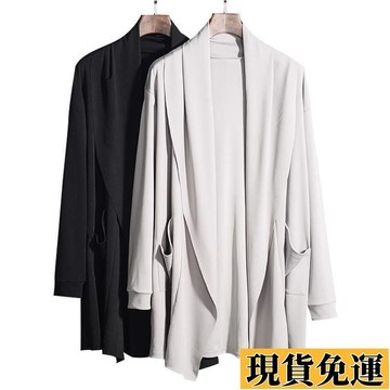 【台灣出貨】 2025高品質🌈春夏季中長風衣男韓版長款過膝修身帥氣學生青年潮流薄款披風外套 6GKU