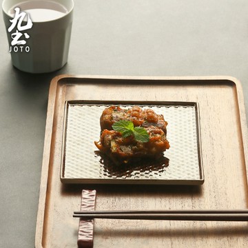 九土陶瓷日式壽司盤乳白色小號方形長形日料盤魚盤創意家用點心餃子盤西餐盤生魚片盤擺盤點心甜點盤日式料理盤子CJR0587