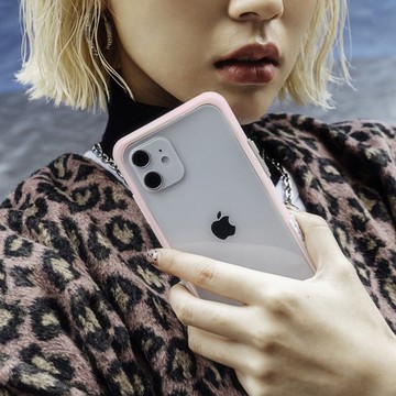 送品牌掛繩 iPhone 13系列 ReNMD抗汙防摔手機殼-透粉堆疊