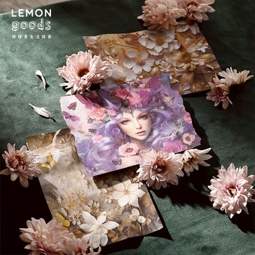 🍋檸檬青🍋新款現貨特價售完無補幻彩花語系列6款30張入超美夢幻復古立體花卉拼貼素材紙手賬痛包背景裝飾素材打底紙