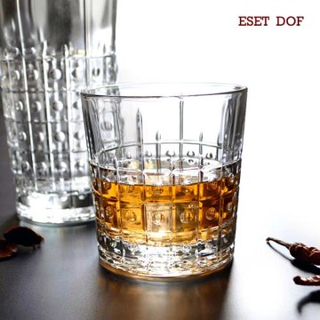 意大利進口復古花紋玻璃水杯玻璃杯子冷飲杯具酒吧威士忌洋酒杯