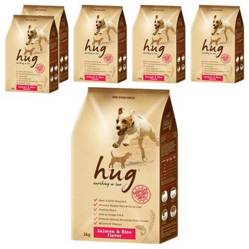 hug 哈格 狗乾糧  鮭魚+米風味  2kg  6袋