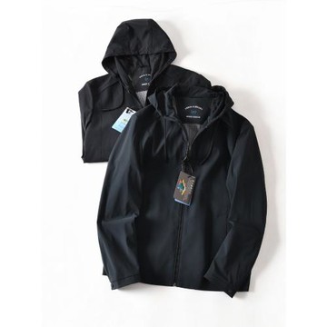 新款高級戶外防風防水速干透氣寬松商務休閑連帽夾克外套男士秋季