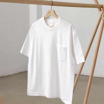 HAVE BLUE 260G落肩口袋t恤美式復古寬松重磅純棉短袖男潮體恤衫