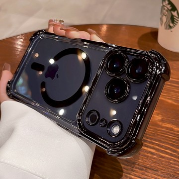 高透不發黃 自帶鏡頭膜 磁吸殼 適用 iPhone 17 16 15 14 13 12 11 Pro max 保護殼