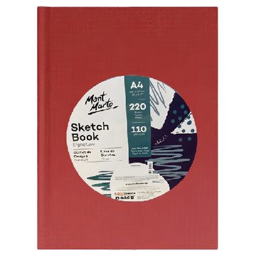 Mont Marte 蒙瑪特 彩色硬面膠裝素描本 110g (三色隨機)  A4  220張  1本