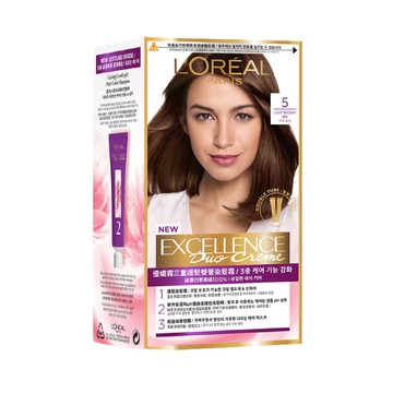 [家速配]巴黎萊雅優媚霜三重護髮雙管染髮霜-5淺棕