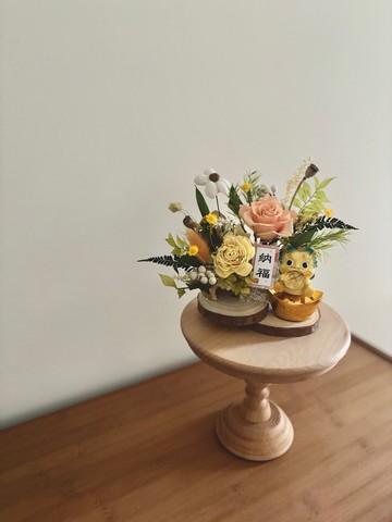 sueing_blossom 永生玫瑰可愛貔貅新年擺設