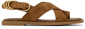 rag & bone 棕色 Gia Italian Suede Crossover 凉鞋