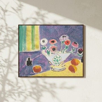 LIGHTO 掛畫｜馬諦斯 Henri Matisse｜Vase of Anemones - 銀色鋁框-中尺寸
