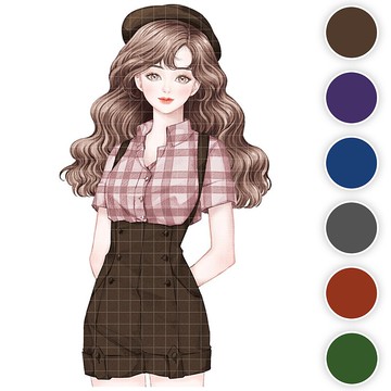 ARIN (6色) 31 (honne market) 人物貼紙 女孩貼紙 黑浣熊